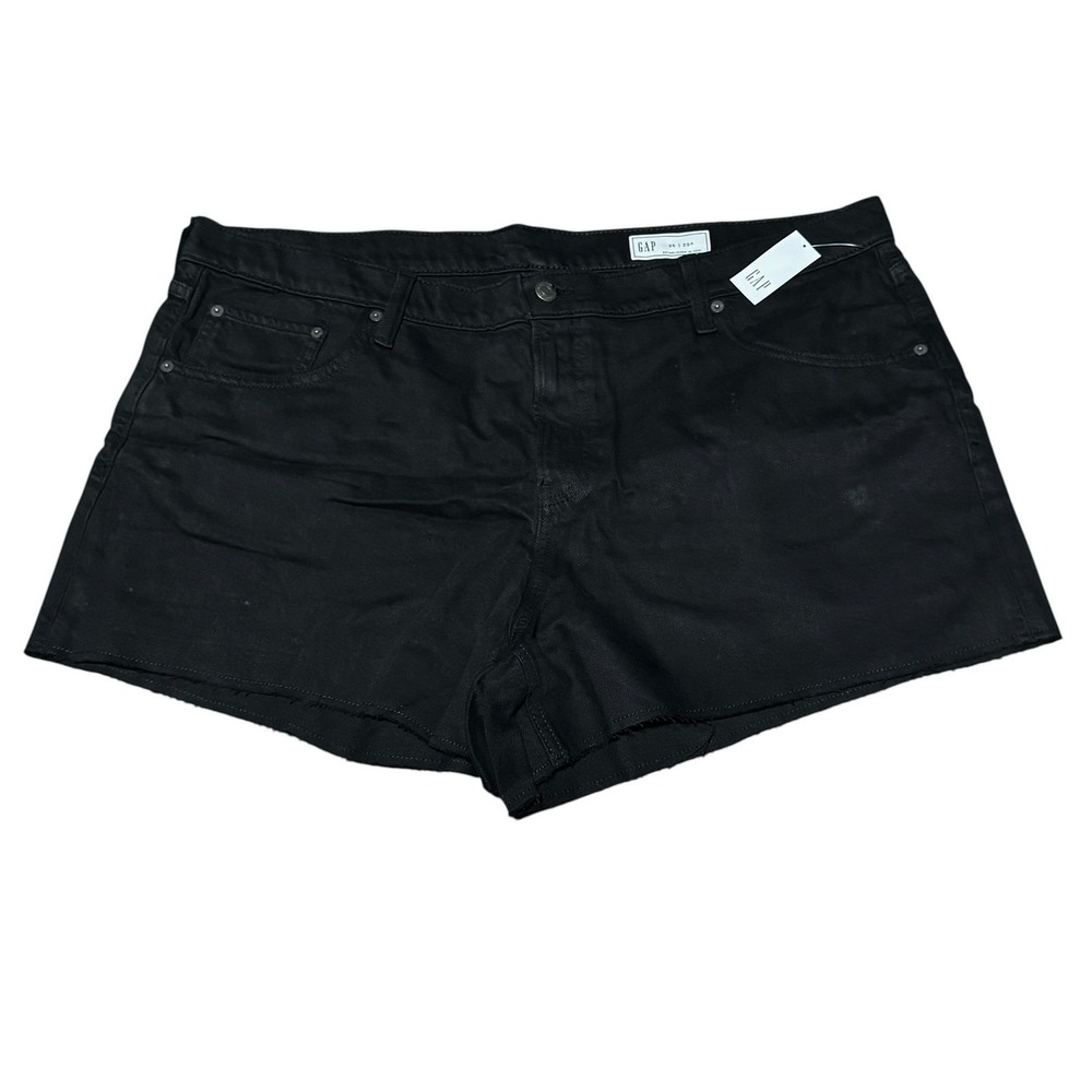 GAP Black Denim Cutoff Shorts Womens Size 35 Raw Hem Mid Rise NWT‎